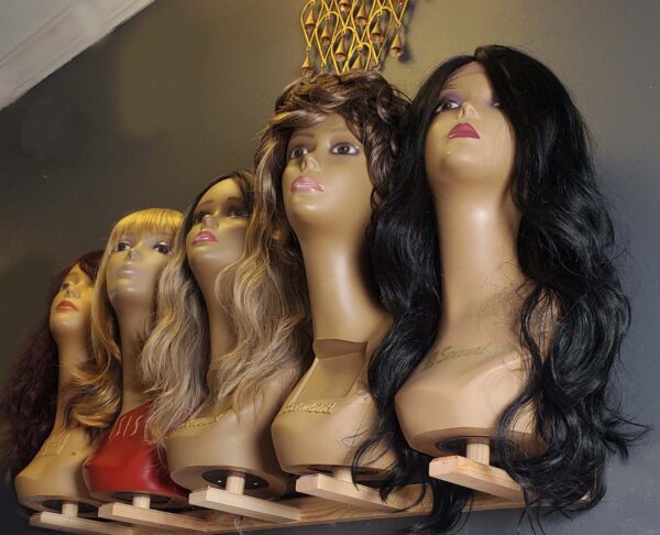 Wig Rack Pro with plastic heads