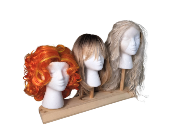 Wig Tier Trio angle top with foam heads