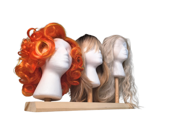 Wig Tier Trio Angle with foam heads