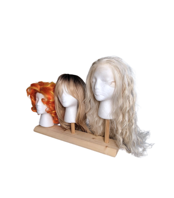 Wig Tier Trio side2 with foam heads