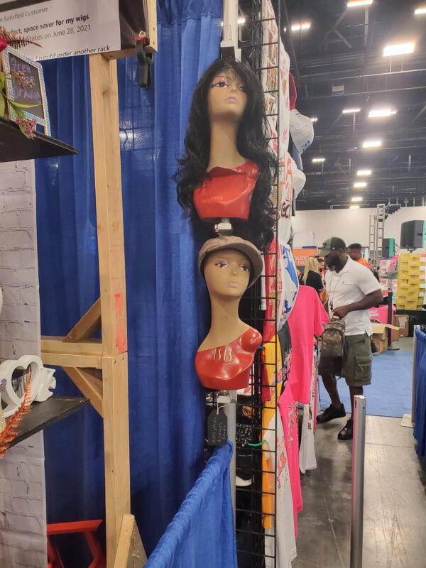 Vertical Wig Rack on pole